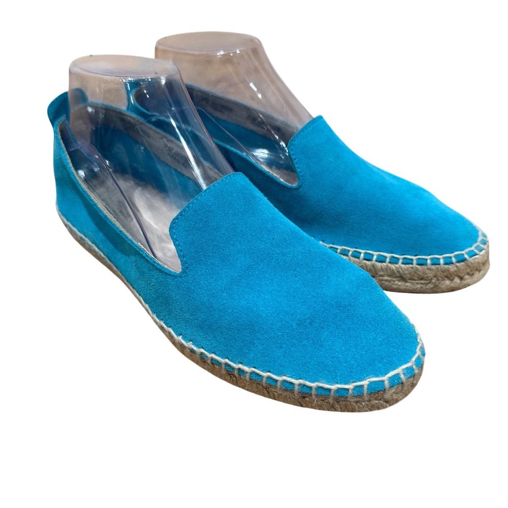 Ilse Jacobsen Dahlia Turquoise Blue Suede Espadrille Flats Sz 40 US 10 Casual